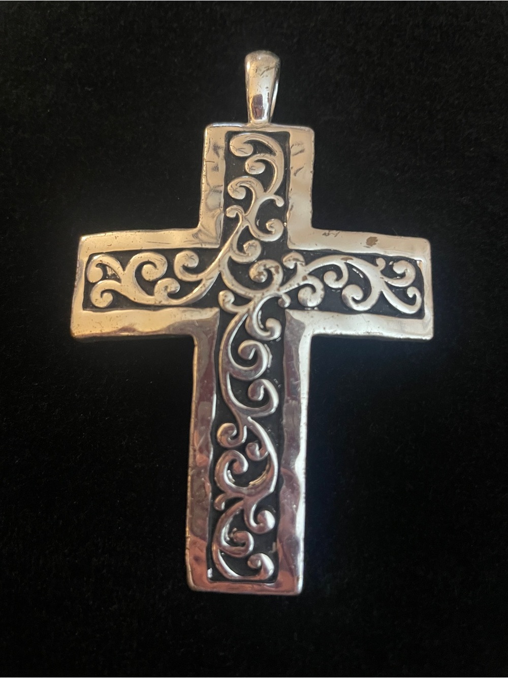 2.5 “ Silver Filigree Cross Pendant Necklace - Elegant!  Unisex!